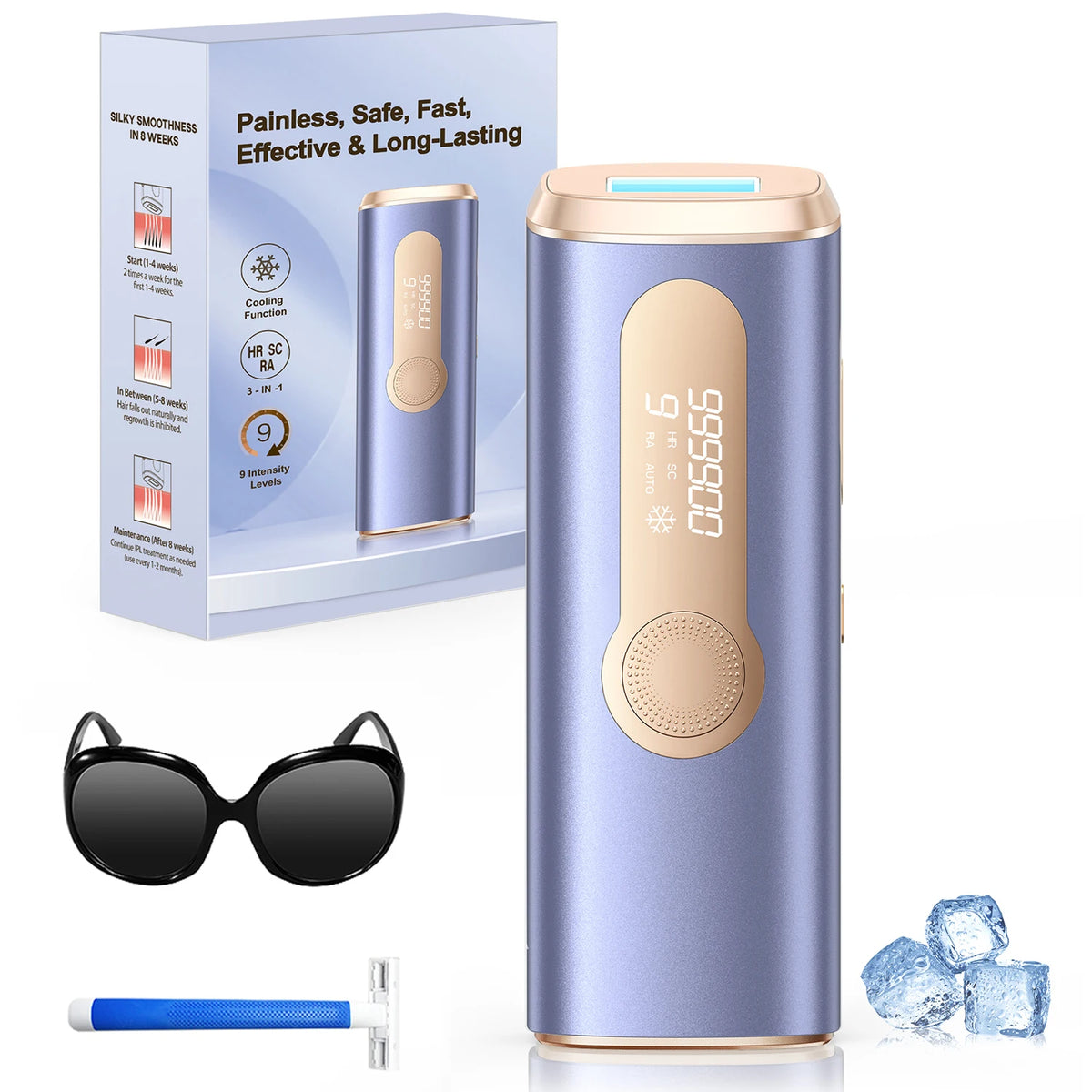 Painless IPL Hair Removal Device for Men & Women - Permanent Laser Hair Reducer