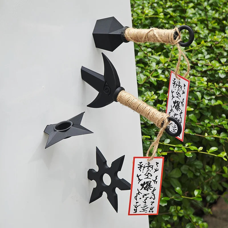 Anime Naruto 3D Printing Shuriken & Kunai Refrigerator Magnets Set - Flying Thunder God Decor