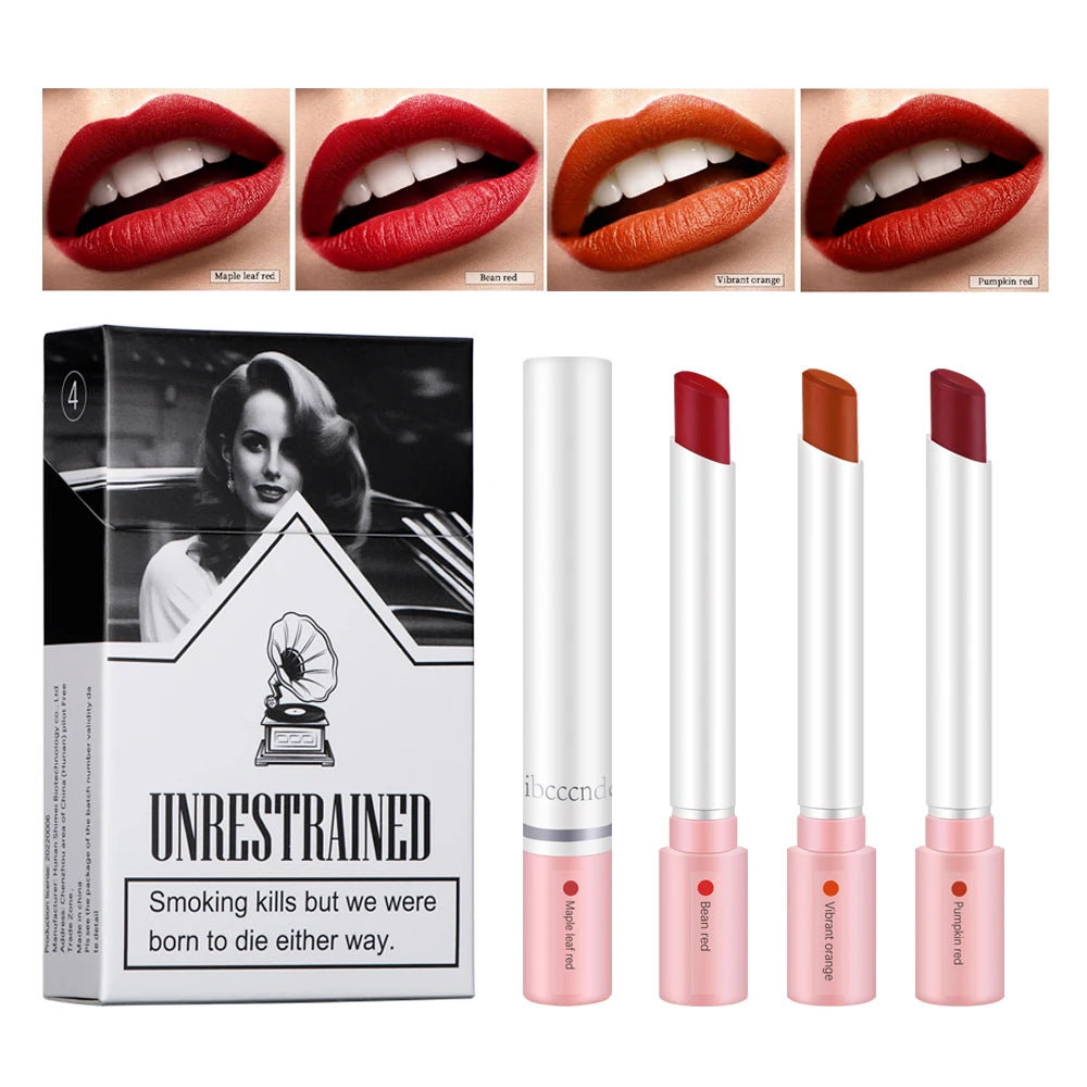 4 Colors Lipstick Set - Long Lasting Waterproof Lip Gloss & Lip Tint Kit