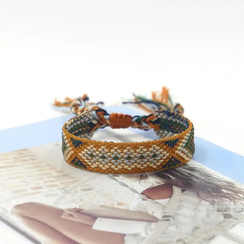 Adjustable Friendship Bracelets 12-Pack for Women & Girls Bohemia Nepal Woven Jewelry