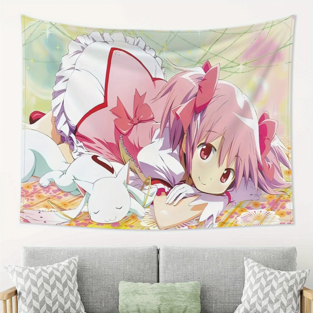 Anime Madoka Kaname Tapestry Wall Art for Bedroom & Living Room Decor
