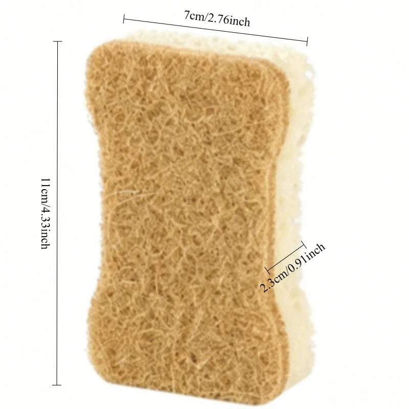 5pcs Agave Seaweed Kitchen Sponge Set - High Foam Dishwashing & Pot Scrubbing