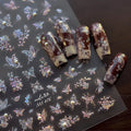 Colorful Bird Nail Art Stickers 5D Relief Butterfly Flower Dragon Decals