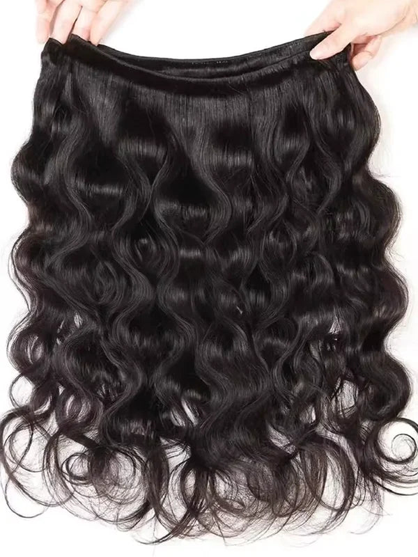 Human Hair Extensions 3 Bundles Brazilian Virgin Body Wave Hair - Natural Color