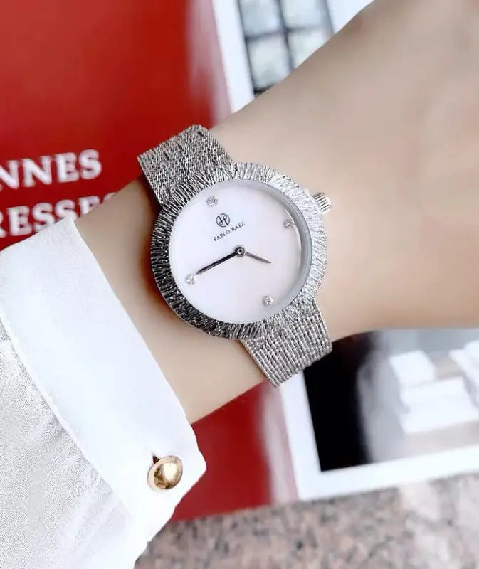 Women's Water-Resistant Quartz Watch with Adjustable Milanese Strap - Multiple Colors