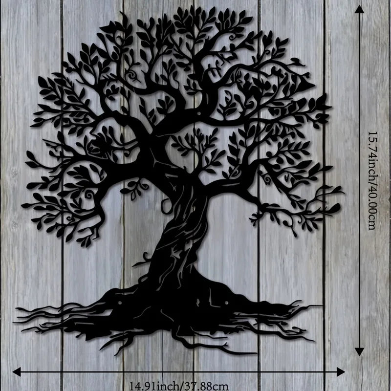 Geometric Tree of Life Metal Wall Hanging Bohemian Decor for Home & Living Room