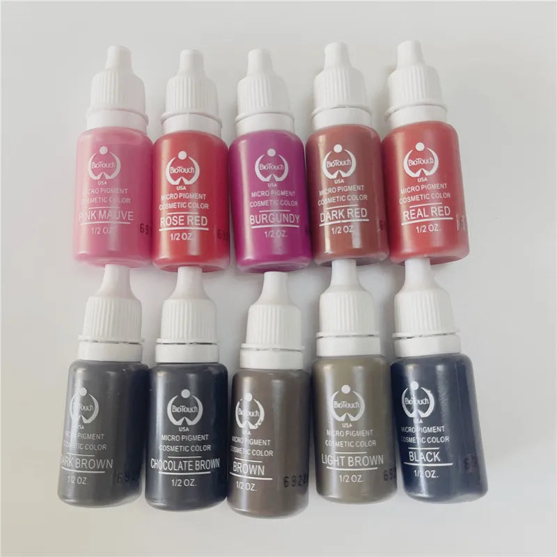 Permanent Makeup Ink Set 5 Colors Microblading Lip & Eyebrow Pigments