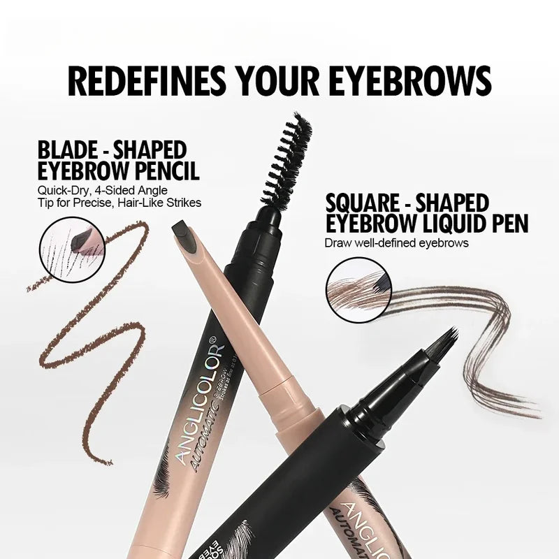 Waterproof 3D Dye Eyebrow Pencil Set - Long Lasting, Anti-Smudge, Natural Finish