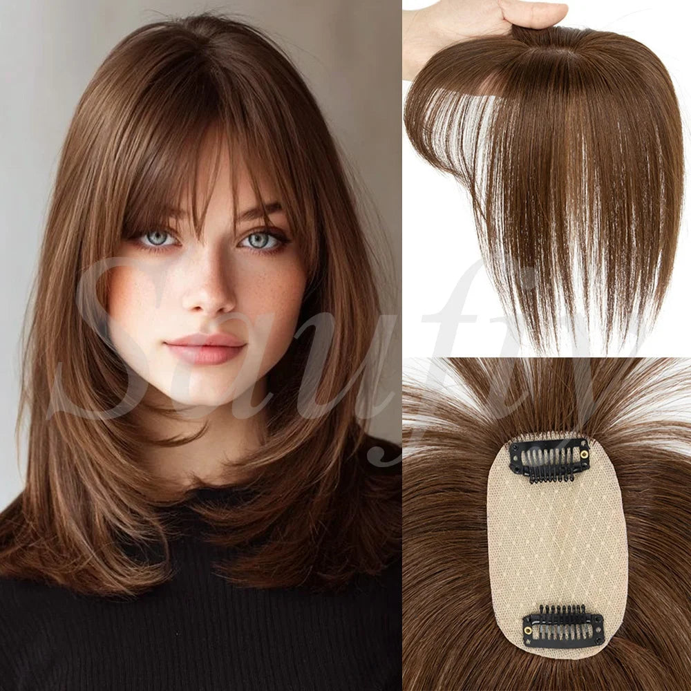 Human Hair Toppers for Women - Clip-In Volumizer & Thinning Hair Cover, 8-14 Inch Options