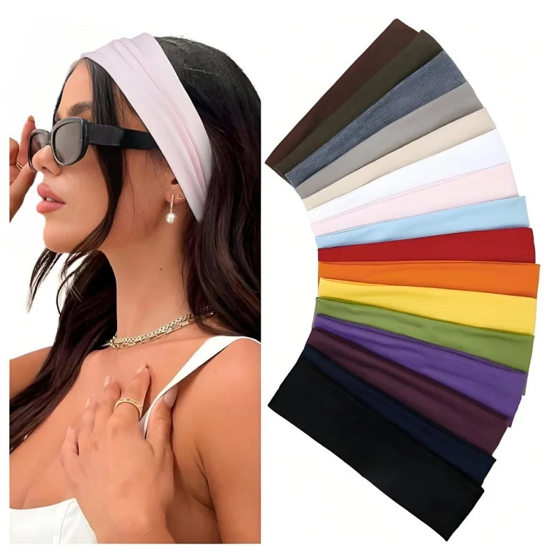7 Pack Elastic Sports Headbands for Women Men Yoga Running Fitness Sweatbands
