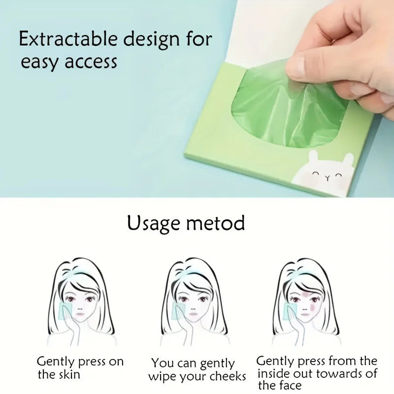 Portable Facial Oil Blotting Papers - Oil Control & Shine-Reducing Sheets