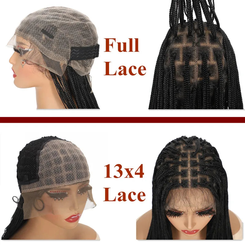 Full Lace Wigs for Black Women Knotless Braided Hair with Baby Hair - Multiple Colors & Lengths