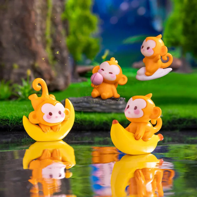Cute Naughty Monkey Animal Miniature Figure for Fairy Garden & Bonsai Decor