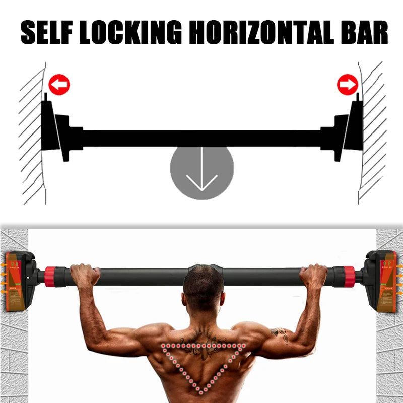 Adjustable Pull-Up Bar with Level Gauge 69-92cm Heavy Duty Doorway Fitness Equipment