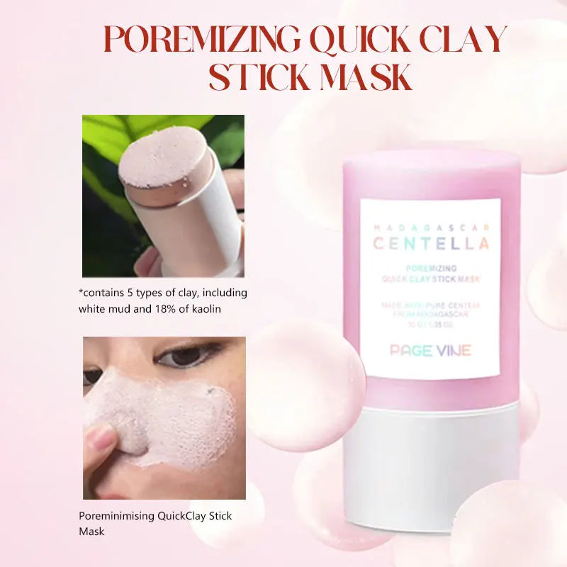 Pink Salt Facial Cleansing Mud Stick - Deep Pore Detox & Skin Softening