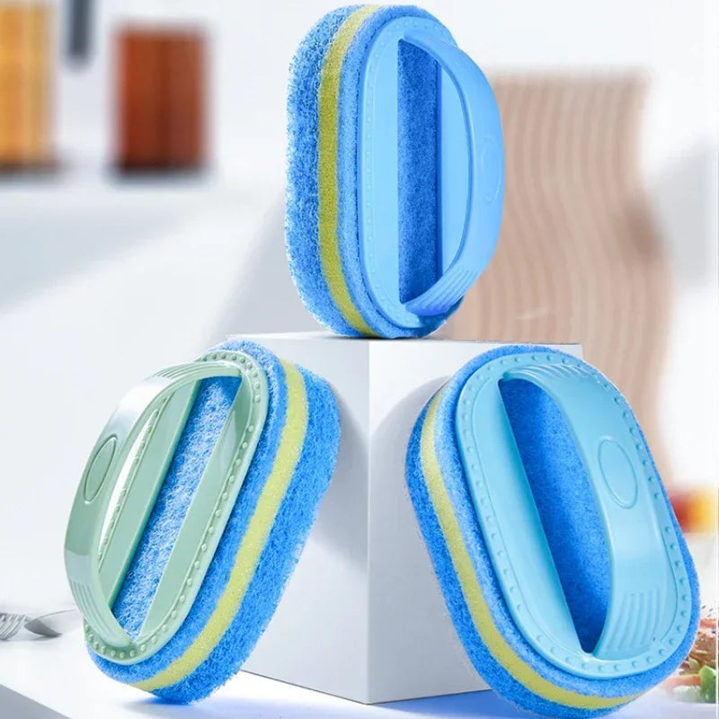 Multi-Purpose Household Cleaning Sponge Brush with Handle