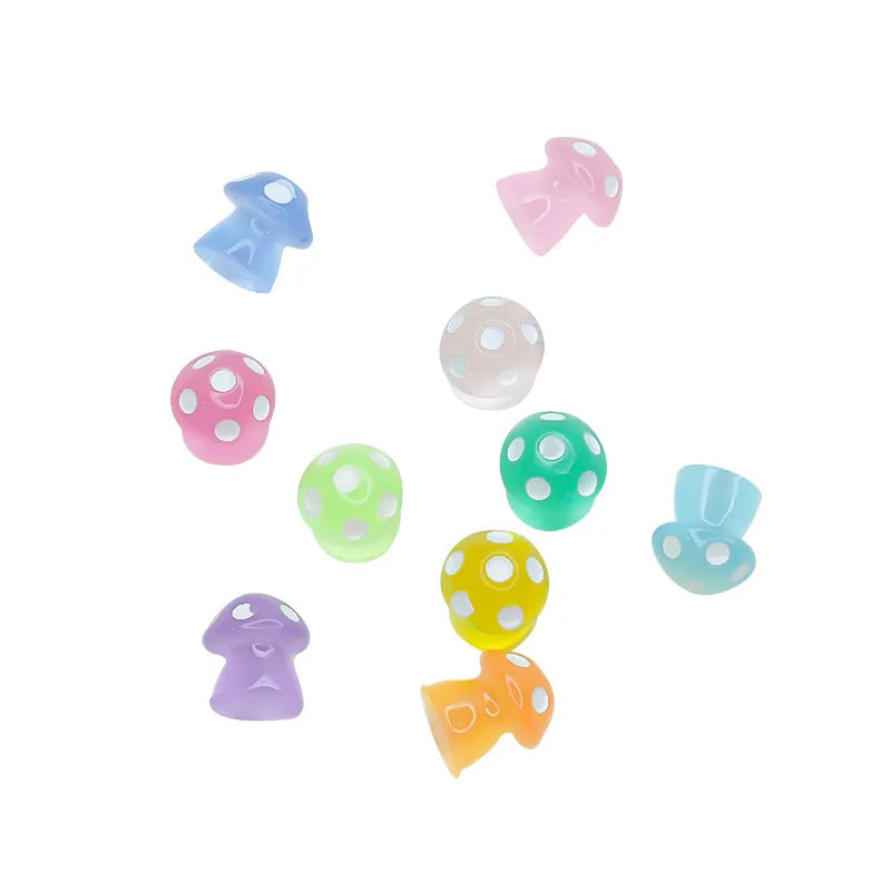 Luminous Mini Mushroom Figurines Glow-in-the-Dark Micro Landscape Decor Set