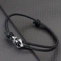 Adjustable 2mm Rope Bracelet for Men Women Stainless Steel Anchor Jewelry
