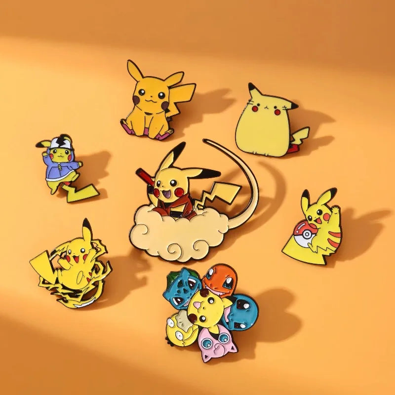 Pokemon Brooch Pikachu Metal Badge Anime Cartoon Clothes Backpack Decoration Accessories