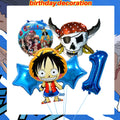 One Piece Birthday Party Decor Set with Plates Banner Balloons Cake Topper