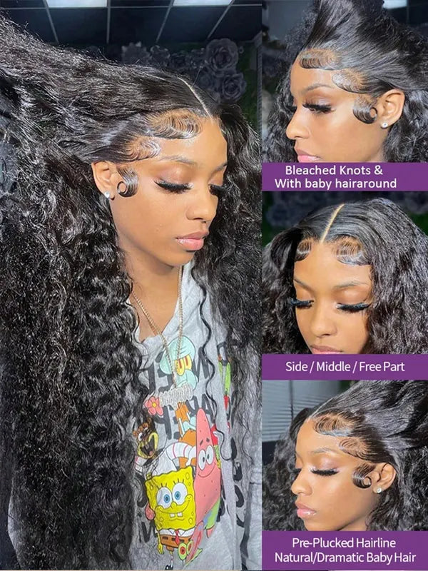 Jerry Curly Lace Front Wigs Human Hair 13x4 13x6 HD Transparent Lace 250 Density
