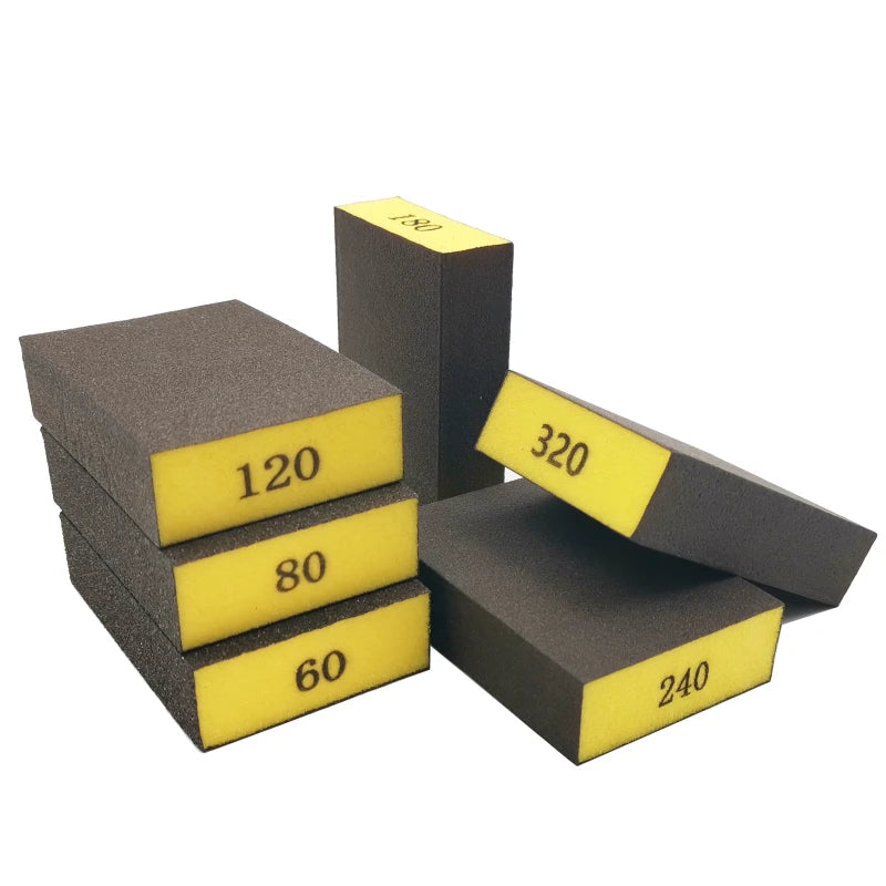 6-Piece Sanding Sponge Set with Coarse to Fine Grits for Wood Drywall Metal