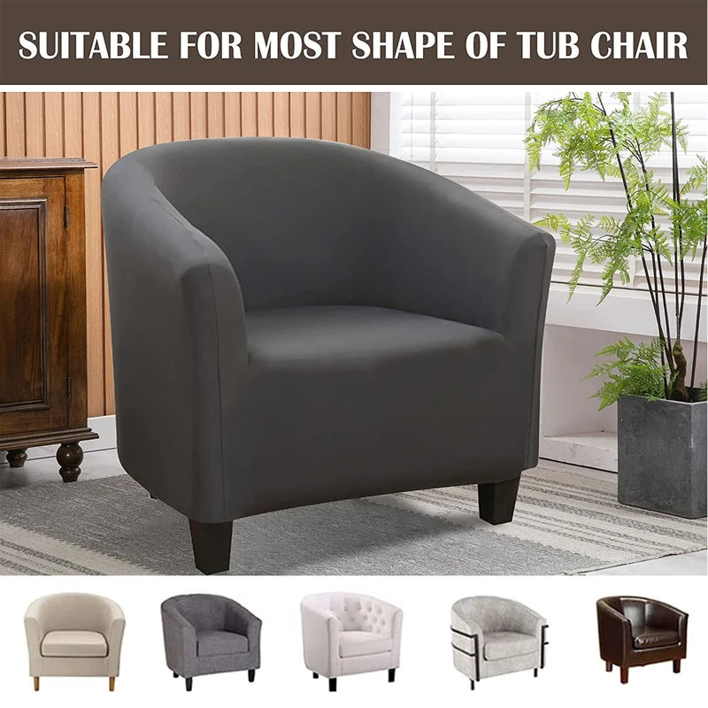 Stretch Club Chair Slipcover - Spandex Armchair Cover for Living Room Furniture Protector