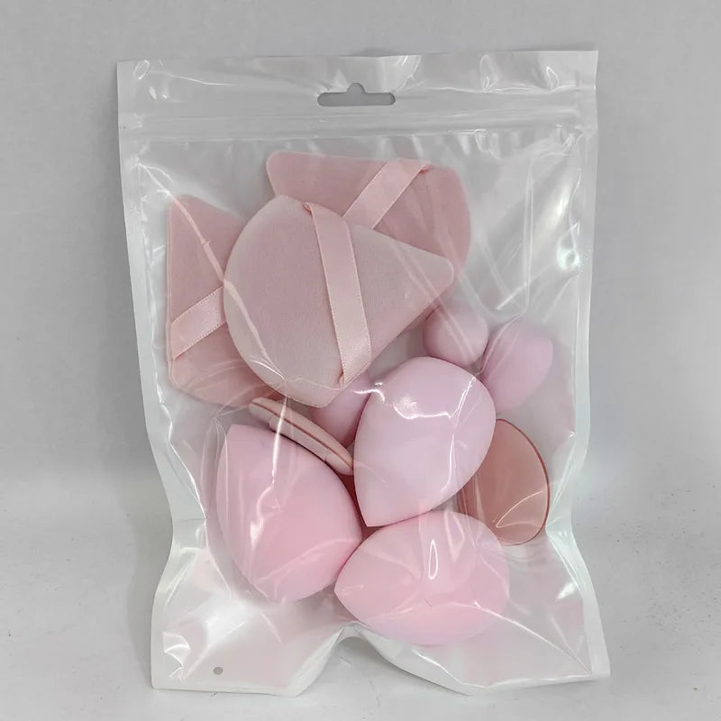 14-Piece Makeup Sponge Set Velvet Triangel Foundation Powder Puffs - Multiple Colors