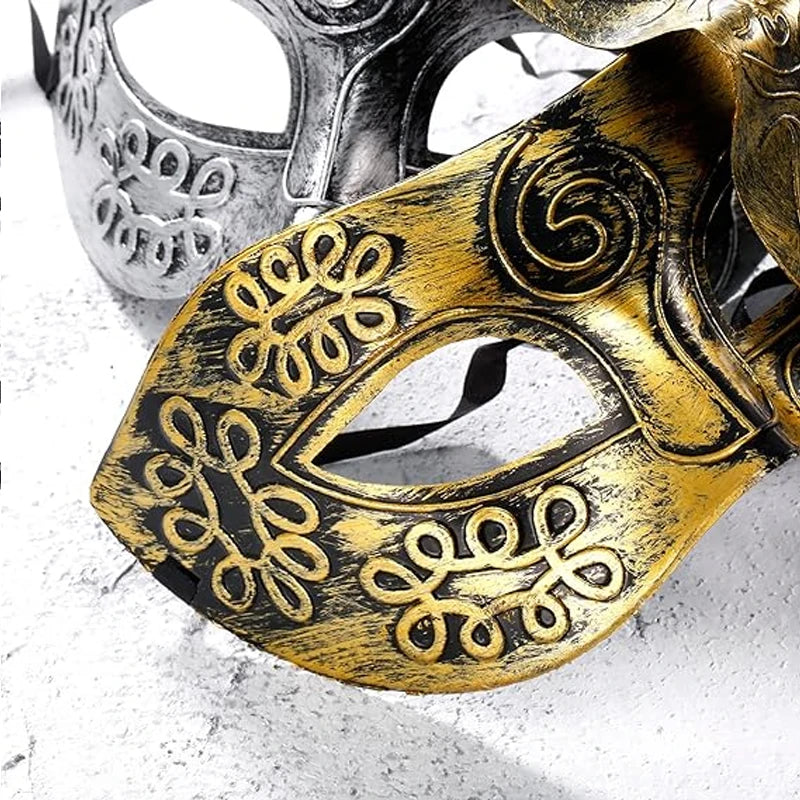 Vintage Prince Masquerade Half Face Mask for Parties - Black and Copper