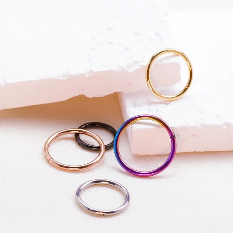 Titanium Septum Nose Ring Body Jewelry 16G Circular Cartilage Piercing