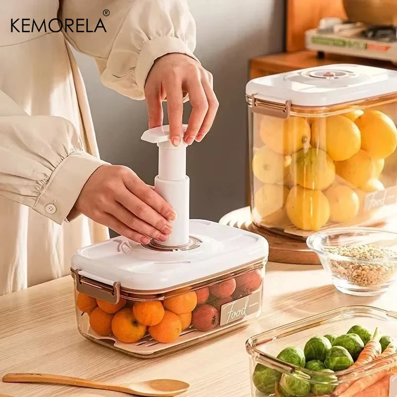 Large Capacity Food Vacuum Storage Container with Pump - Sealed Kitchen Fresh-Keeping Box