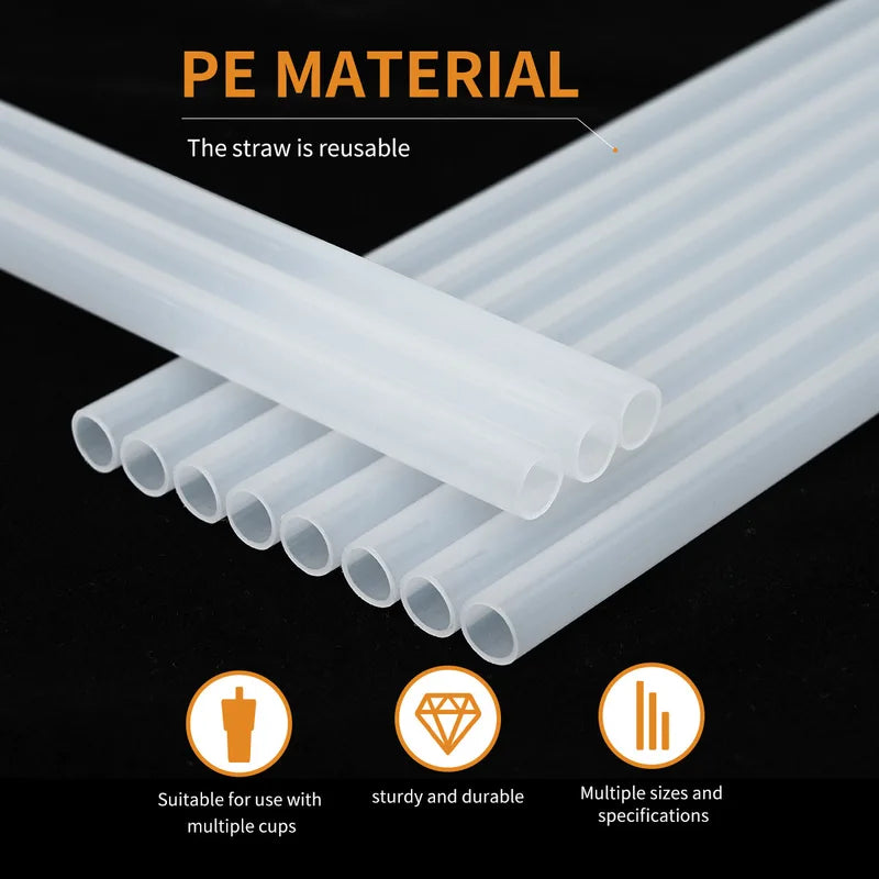 Reusable Plastic Straw with Cleaning Brush for Tumblers - Compatible with 30 oz & 40 oz Cups