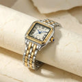 Elegant Square Dial Quartz Women's Watch with Waterproof Stainless Steel Strap