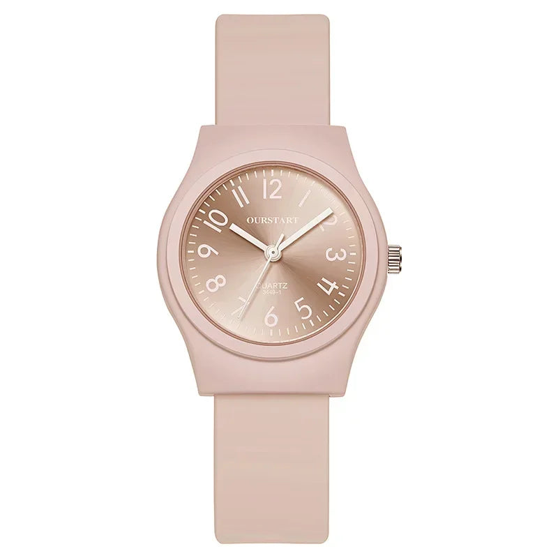 Silicone Strap Quartz Watch for Women Casual Fashion Ladies Wristwatch