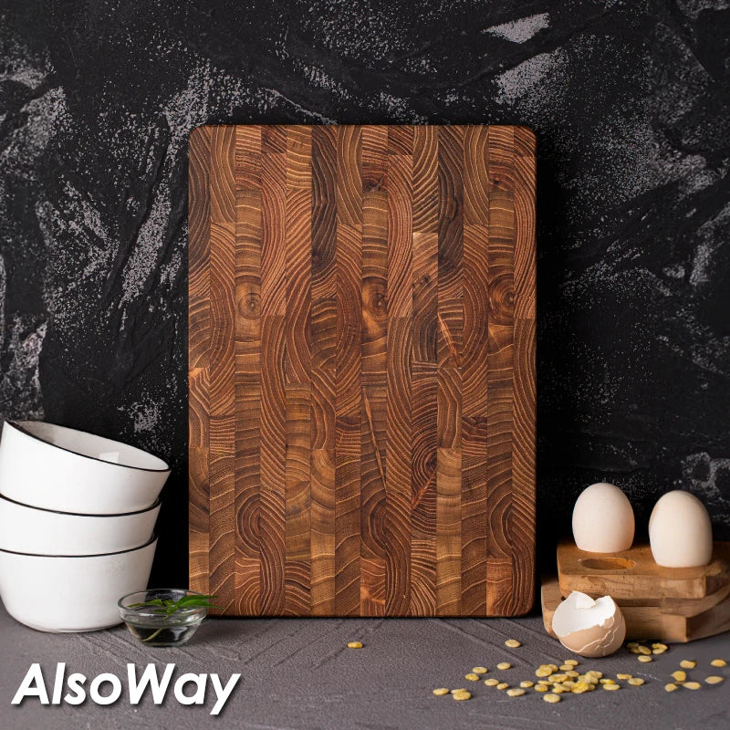 Large Teak Wood Cutting Board - Durable Kitchen Prep Surface for Cooking & Holiday Use