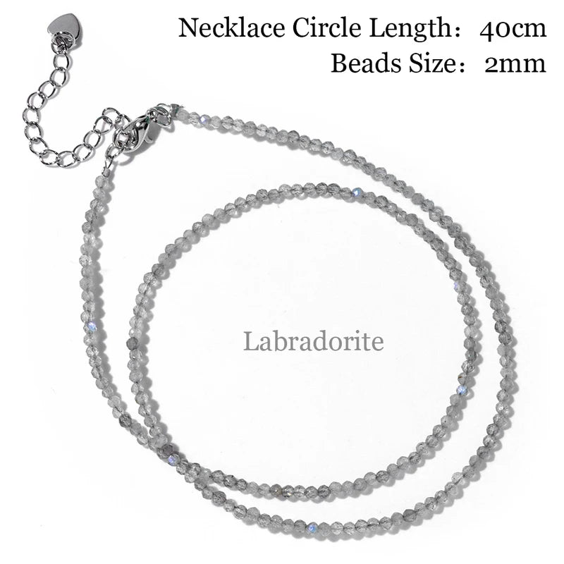 Minimalist Natural Stone Beads Necklace for Yoga & Gifts - Female Choker Jewelry