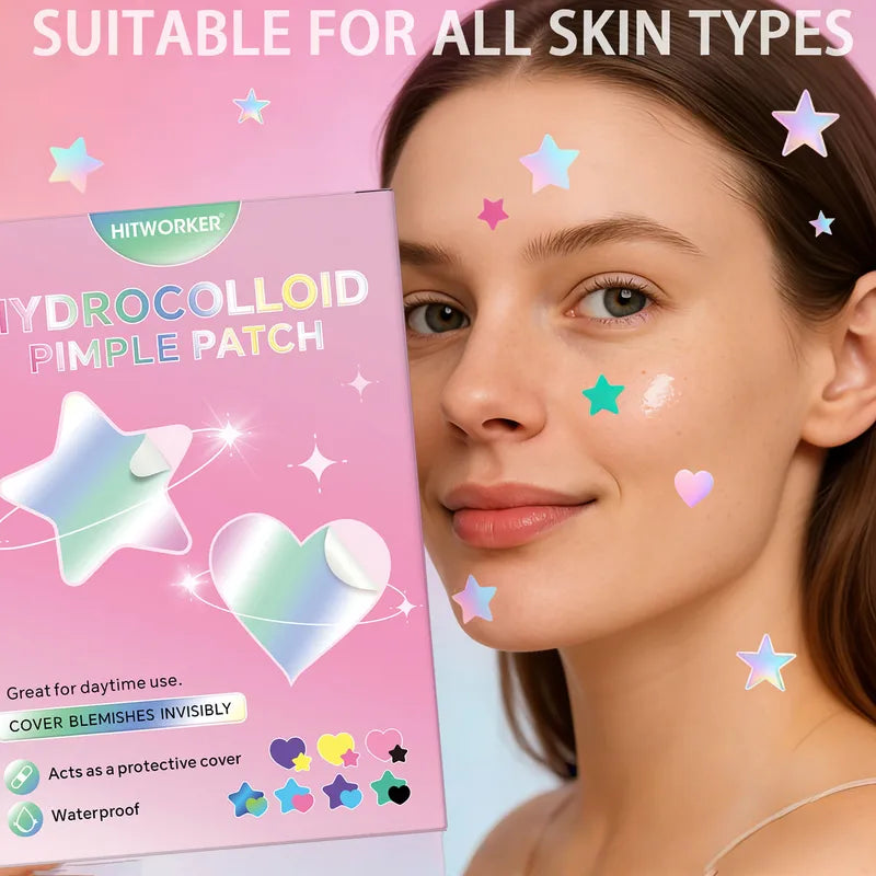 Hydrocolloid Acne Patch Set for Clear Skin - Waterproof & Invisible, Suitable for All Skin Types