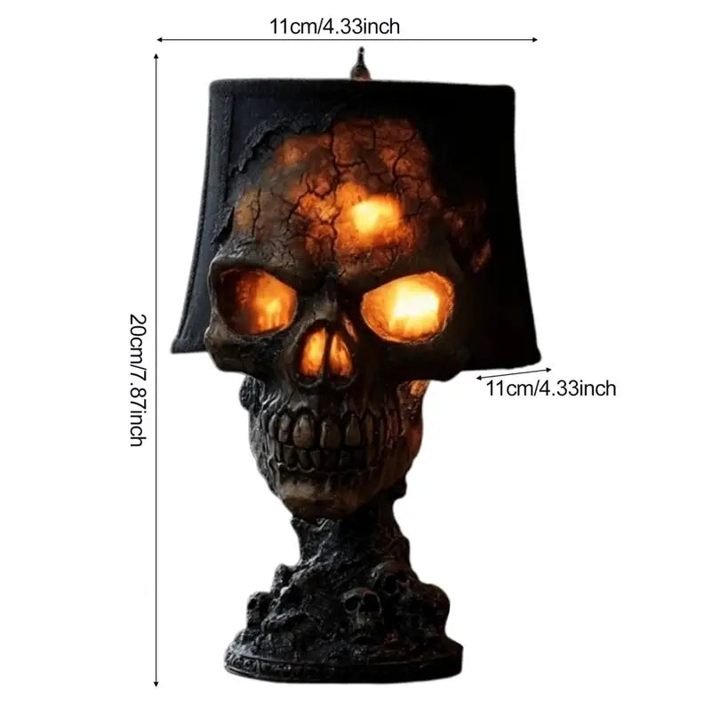 Halloween Skull Lamp with Spooky LED Light - Skull Desk Lamp for Party Decor