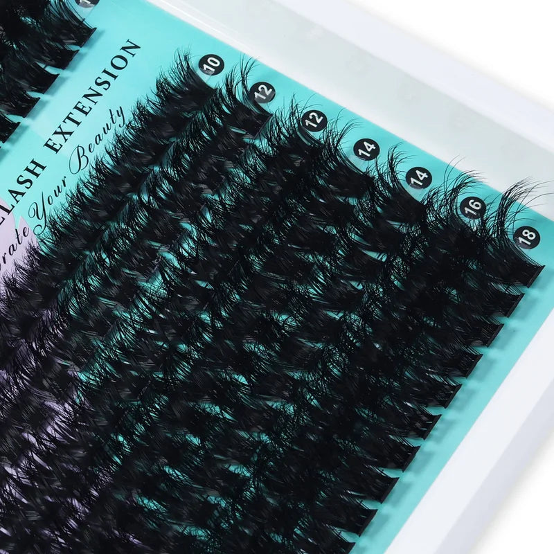 Voluminous False Eyelash Extensions 30D-150D Mixed Length Natural Look, Reusable DIY