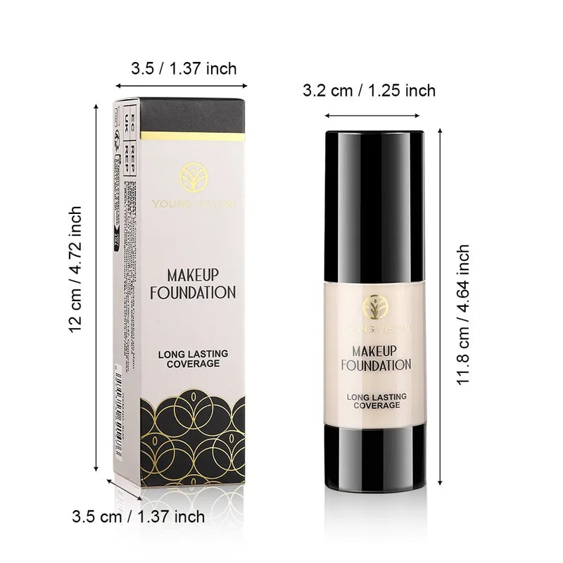 Full Coverage Liquid Foundation Concealer Base Makeup - Multiple Colors