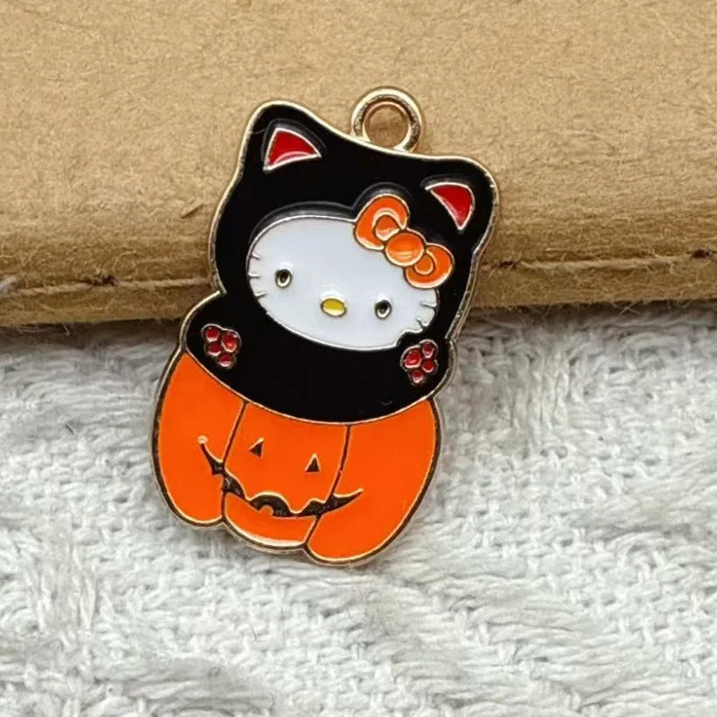 Halloween Cat Alloy Charm Set for Earring Keychain DIY Jewelry Accessories