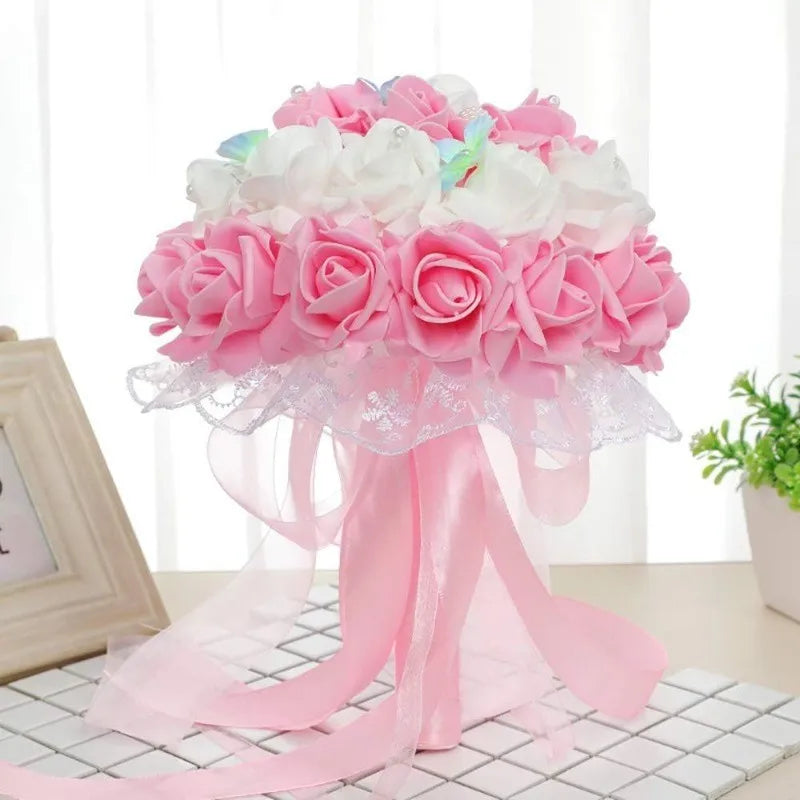 50Pcs Artificial Foam Rose Flowers for Wedding Home Decor Party Bouquets