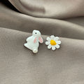 Summer Fruit Zircon Stud Earrings for Women - Cute Lemon Design Party Jewelry