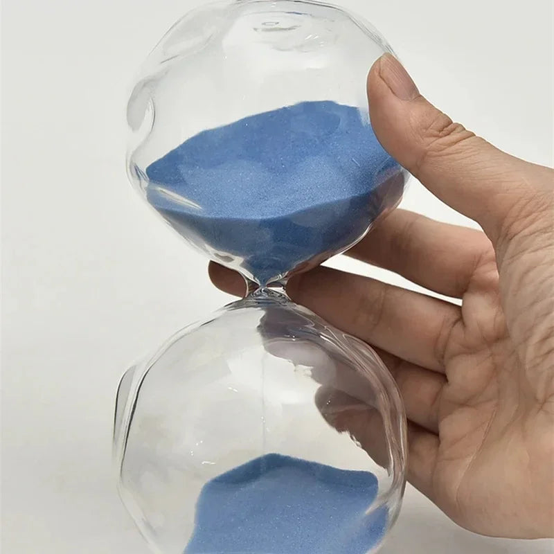 Irregular Glass Hourglass Timer 30 Min Sand Clock for Kids Home Decor