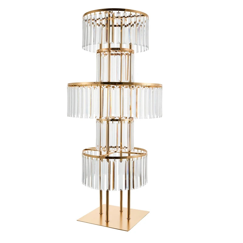 Gold 5-Tier Acrylic Wedding Flower Stand 110cm Floor Centerpiece for Events