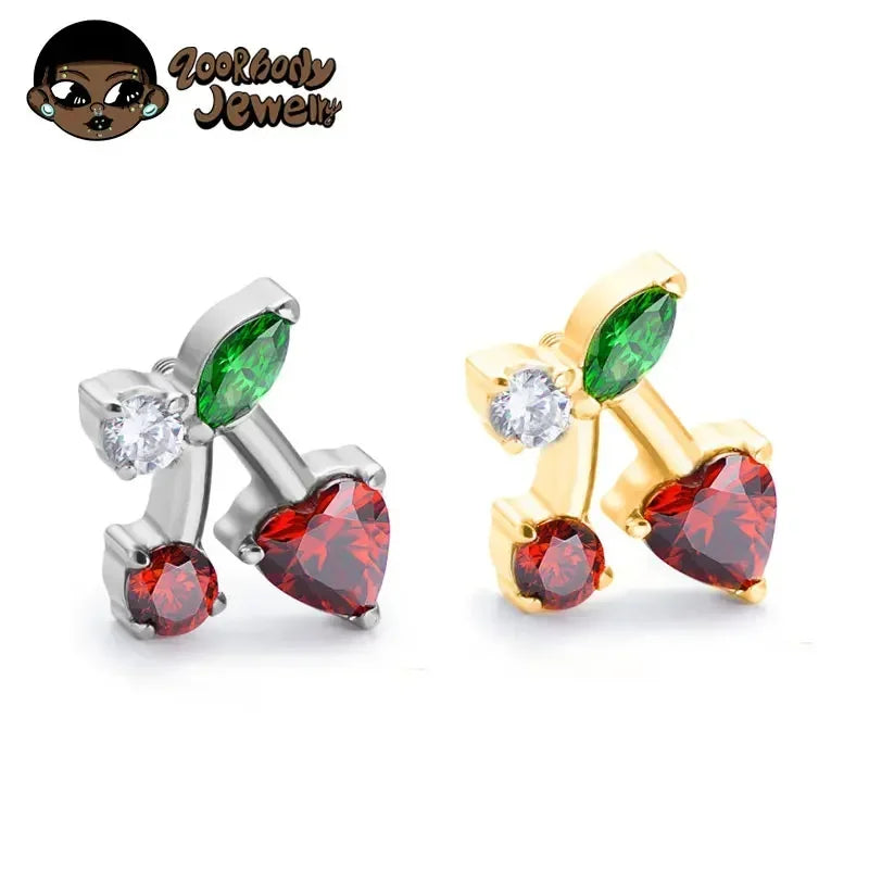 Titanium Lab Piercing Earrings Heart CZ 16G 18G Labret Ear Helix Body Jewelry