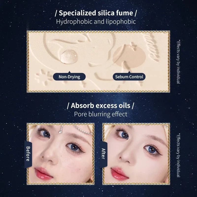 Long-Lasting Matte Compact Powder - Oil-Free, Waterproof & Shine Control Face Makeup