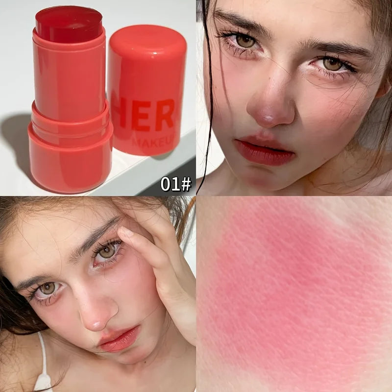 Milk Jelly Watercolor Blush Stick - Multi-Use Lip & Cheek Makeup, Brightening & Long-Lasting