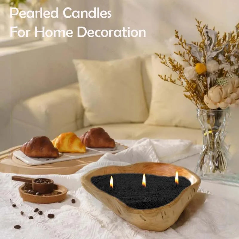 White & Black Candle Sand with 10 Wicks - DIY Candle Making Supplies for Home Decor & Events