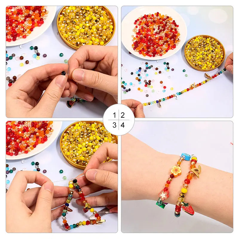 Faceted Glass Beads for Jewelry Making - Crystal Rondelle Spacer Beads 4mm-8mm
